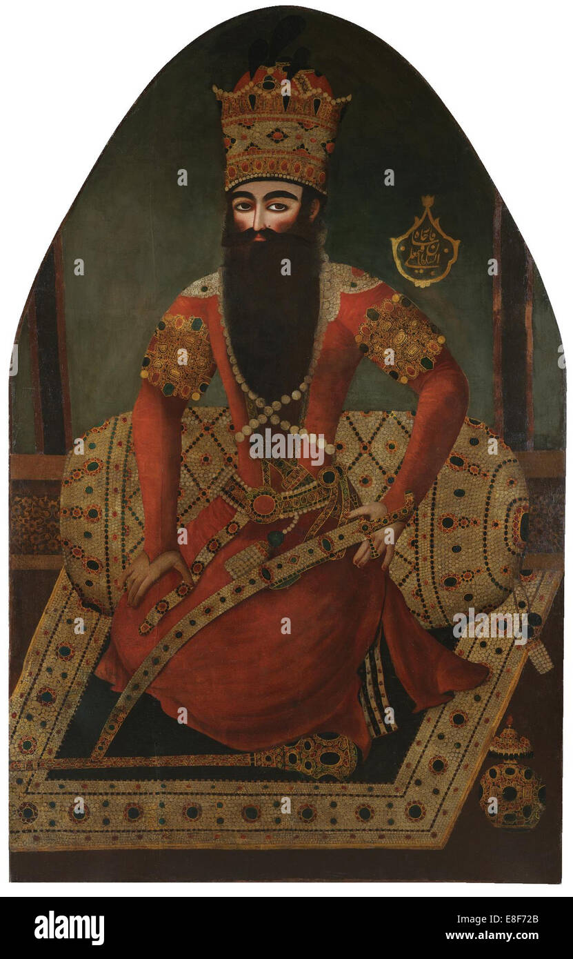 Portrait de Fath Ali Shah (1797-1834). Artiste : Baba, Mirza (actif c.1795 - c.1830) Banque D'Images