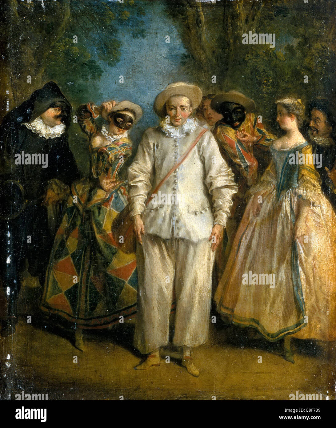Les acteurs de la Commedia dell'Arte. Artiste : Lancret, Nicolas (1690-1743) Banque D'Images