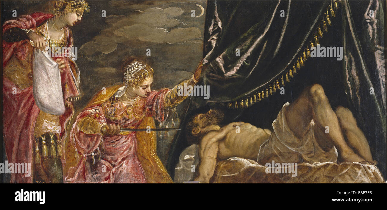 Judith et Holopherne. Artiste : Tintoretto, Jacopo (1518-1594) Banque D'Images
