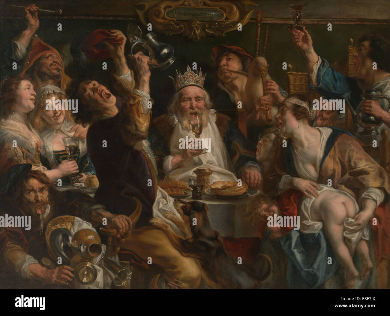 Le Roi des boissons. Artiste : Jordaens, Jacob (1593-1678) Banque D'Images