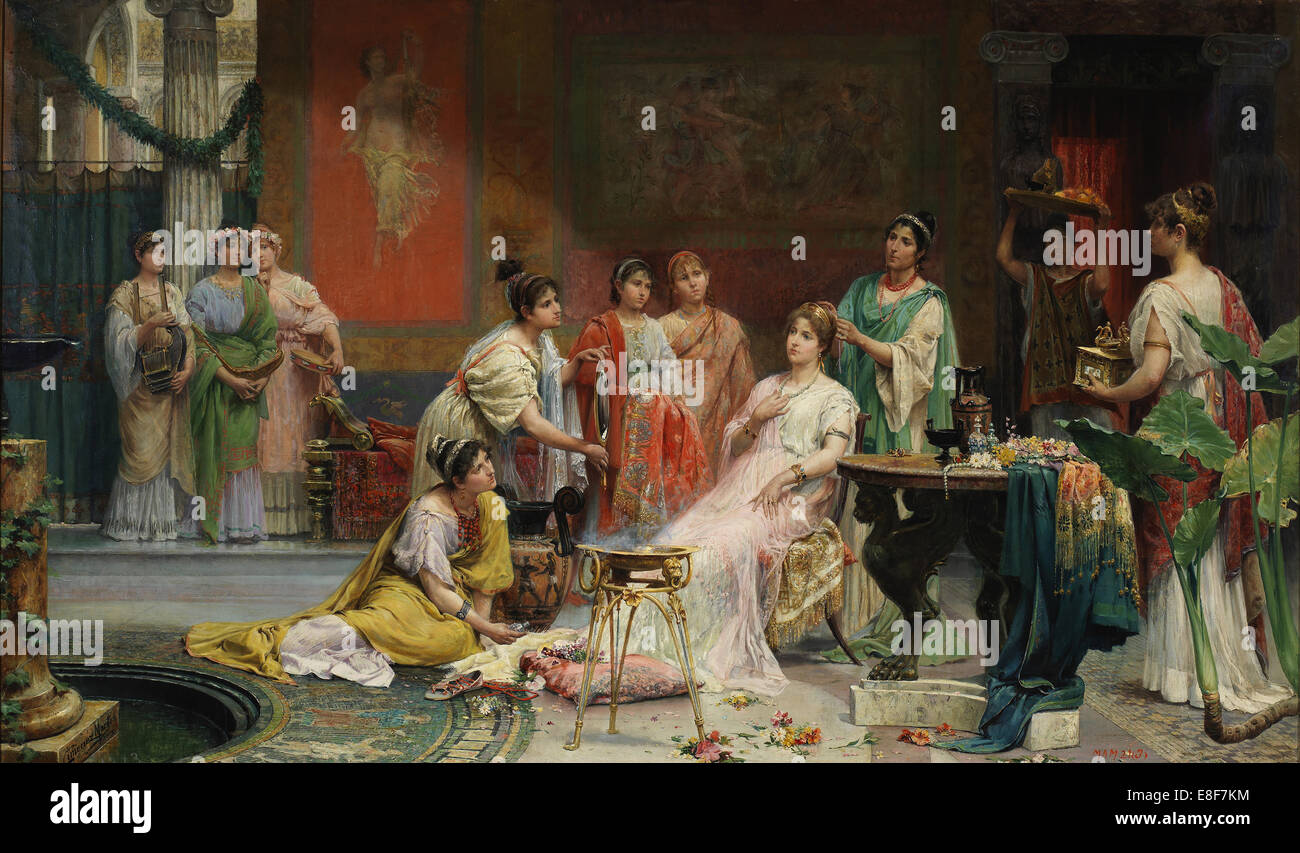 Toilette d'une dame romaine. Artiste : Giménez Martín, Juan (1855-1901) Banque D'Images
