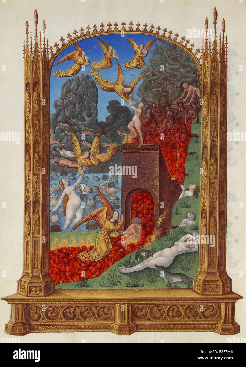Les âmes du purgatoire (Les Très Riches Heures du duc de Berry). Artiste : frères Limbourg (actif 1385-1416) Banque D'Images