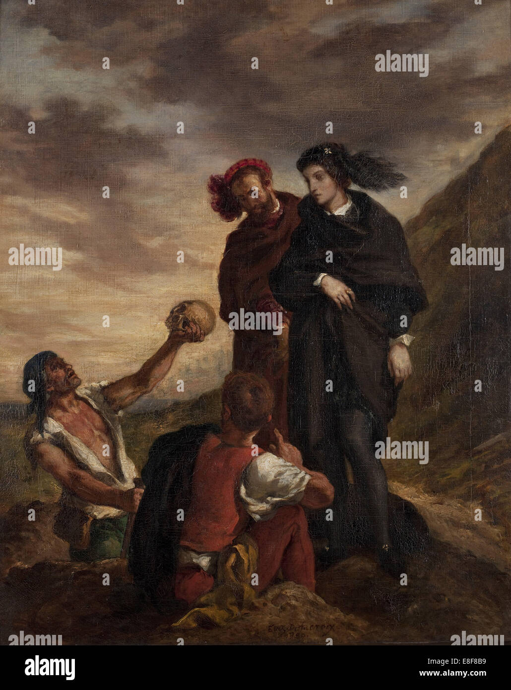 Hamlet et Horatio au cimetière. Artiste : Delacroix, Eugène (1798-1863) Banque D'Images