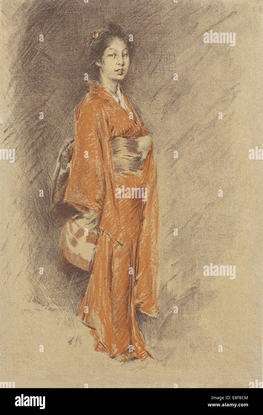 Femme japonaise en kimono. Artiste : Blum, Robert Frederick (1857-1903) Banque D'Images