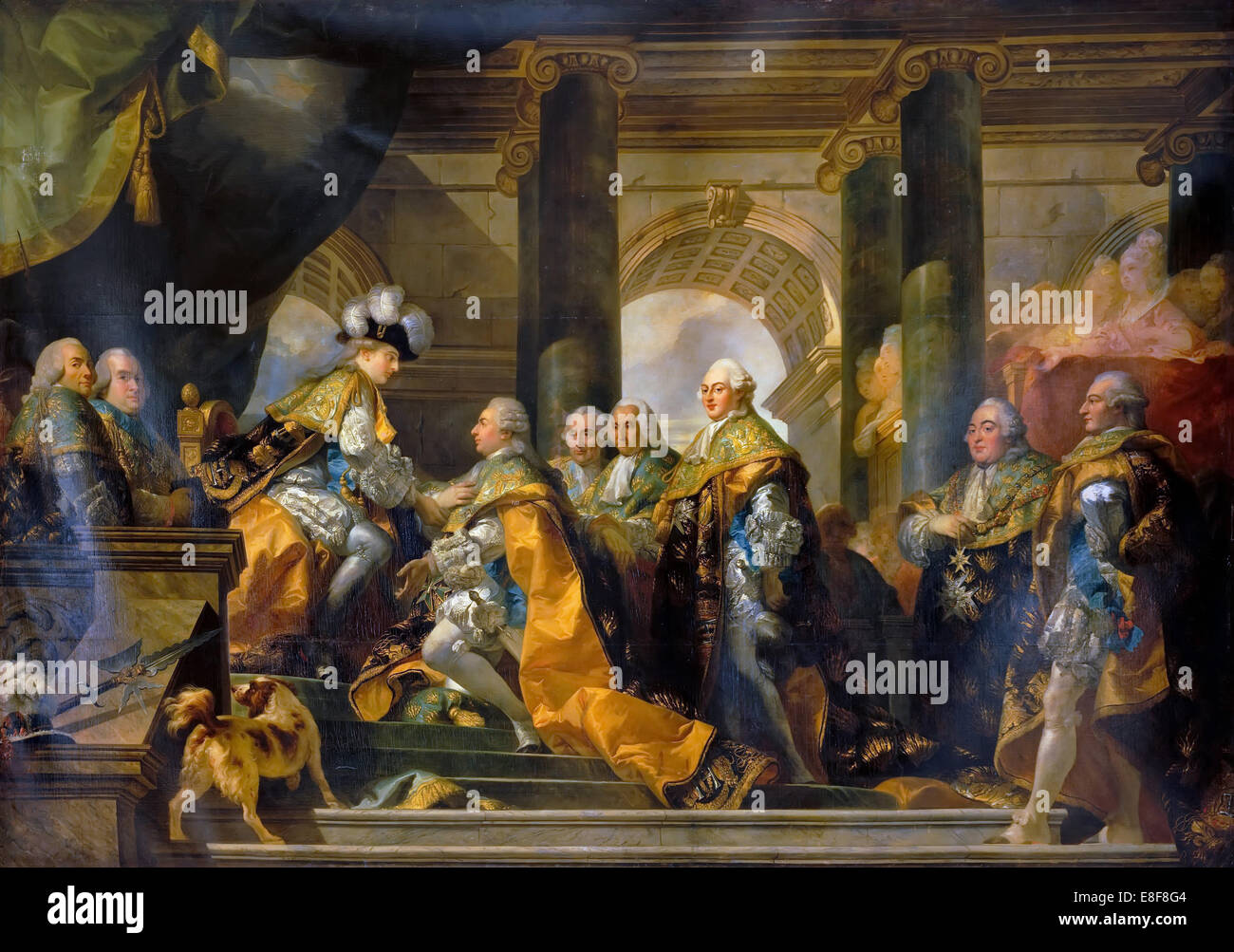 Louis XVI a reçu à Reims l'hommage des Chevaliers de l'Esprit Saint, 13 juin 1775. Artiste : Doyen, Gabriel François (1726-1806) Banque D'Images
