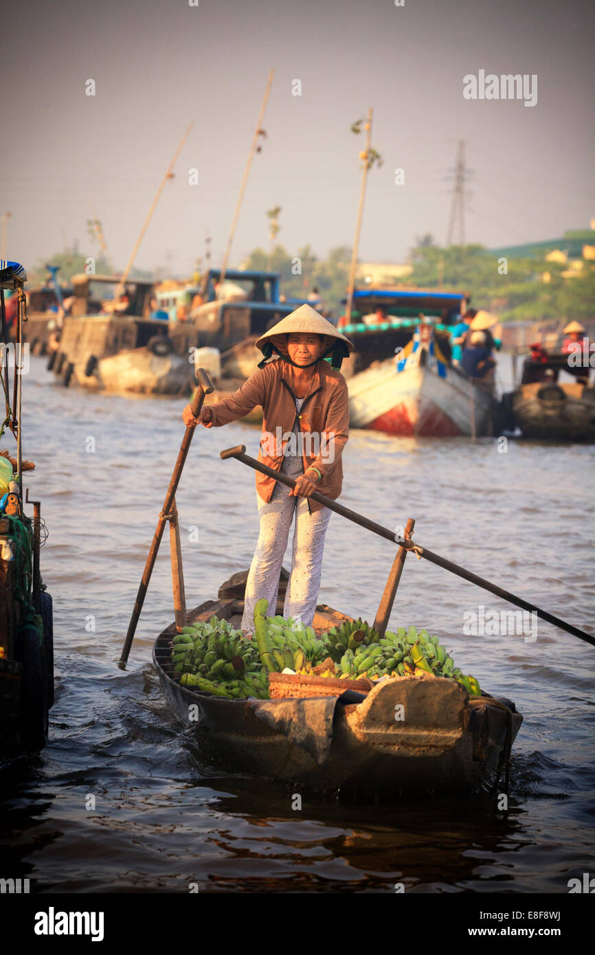 Vietnam, le delta du Mékong, Can Tho, le marché flottant de Cai Rang Banque D'Images