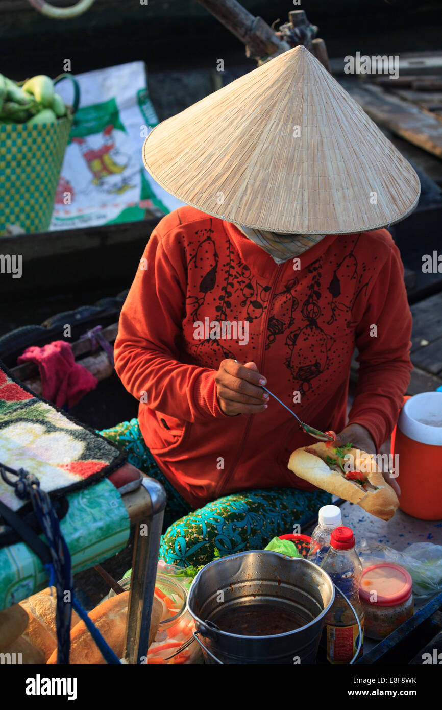 Vietnam, le delta du Mékong, Can Tho, le marché flottant de Cai Rang Banque D'Images