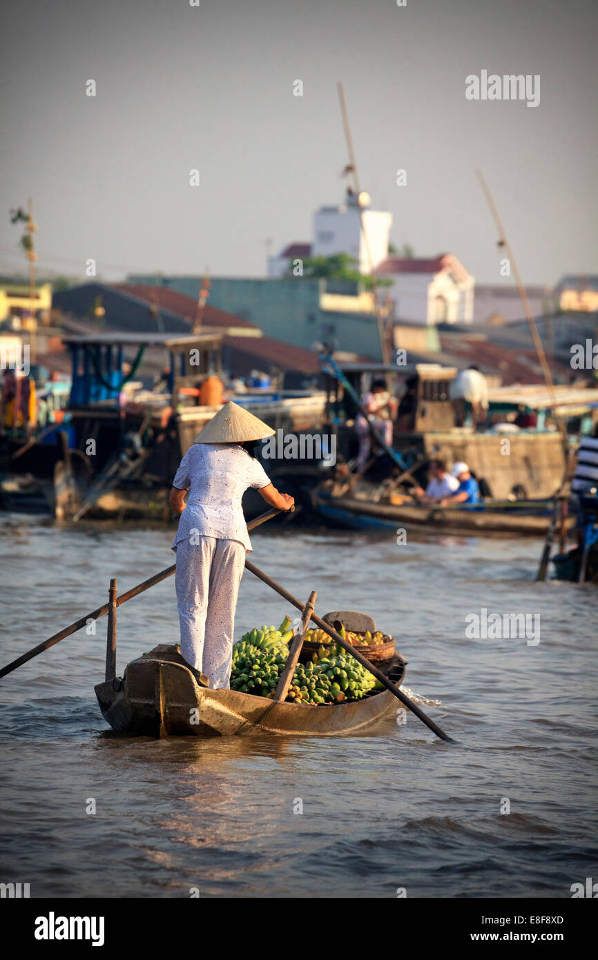 Vietnam, le delta du Mékong, Can Tho, le marché flottant de Cai Rang Banque D'Images