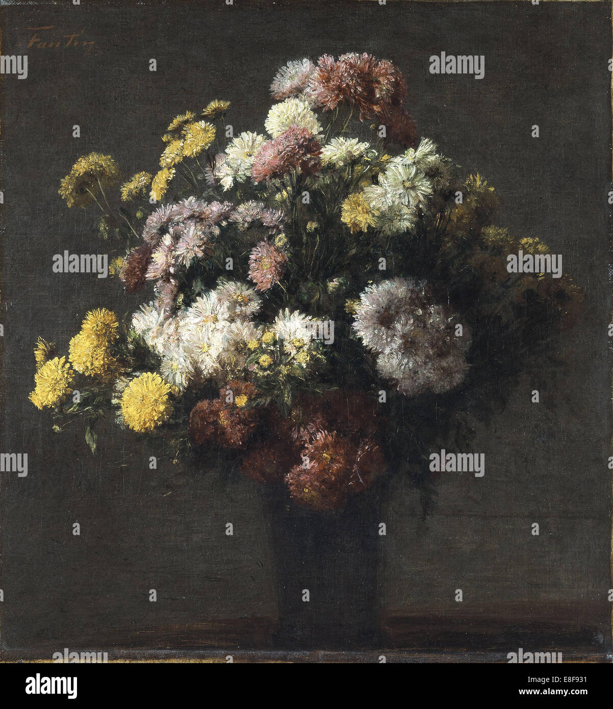 Vase de chrysanthèmes. Artiste : Fantin-Latour, Henri (1836-1904) Banque D'Images