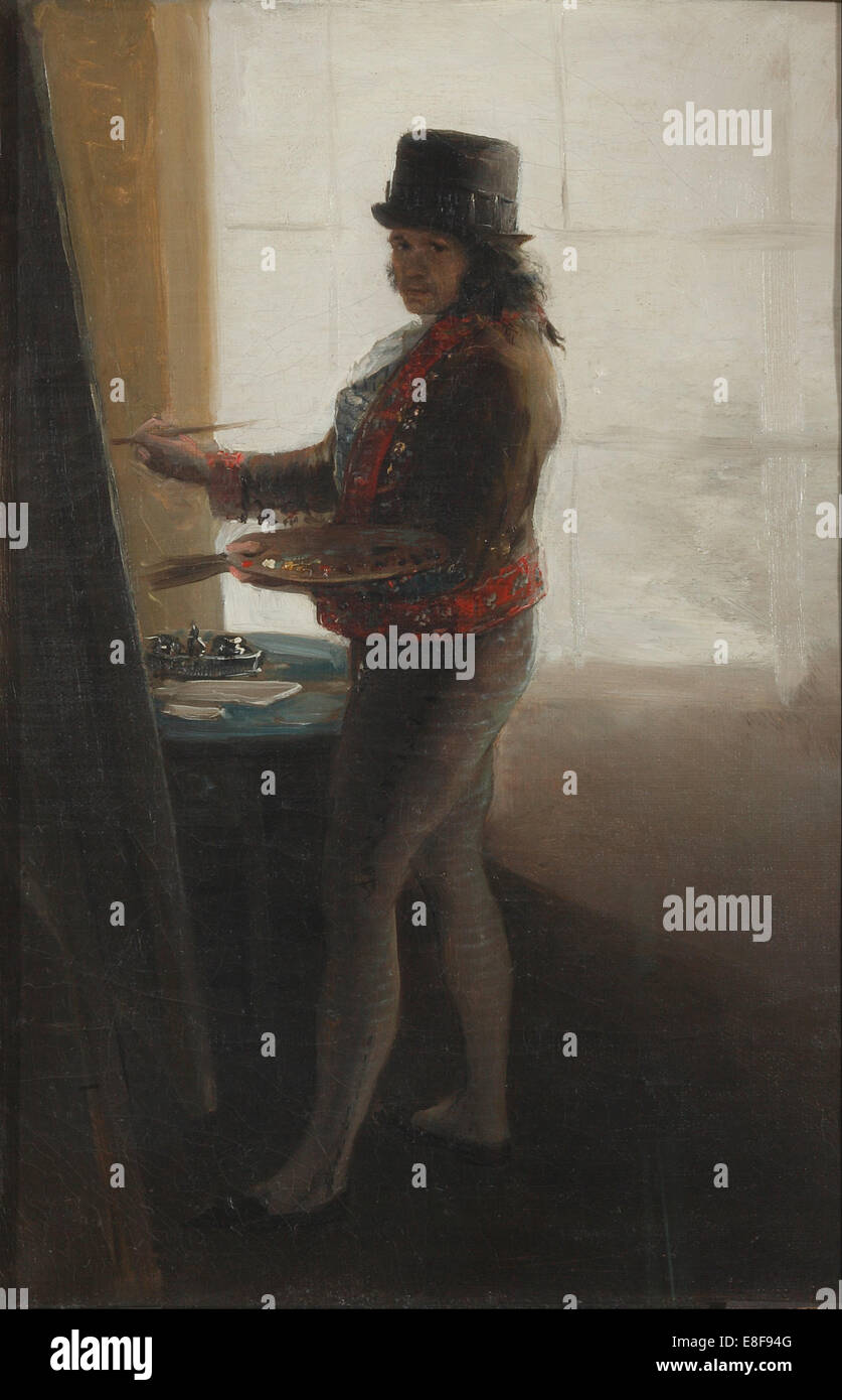 Autoportrait dans l'atelier. Artiste : Goya, Francisco de (1746-1828) Banque D'Images
