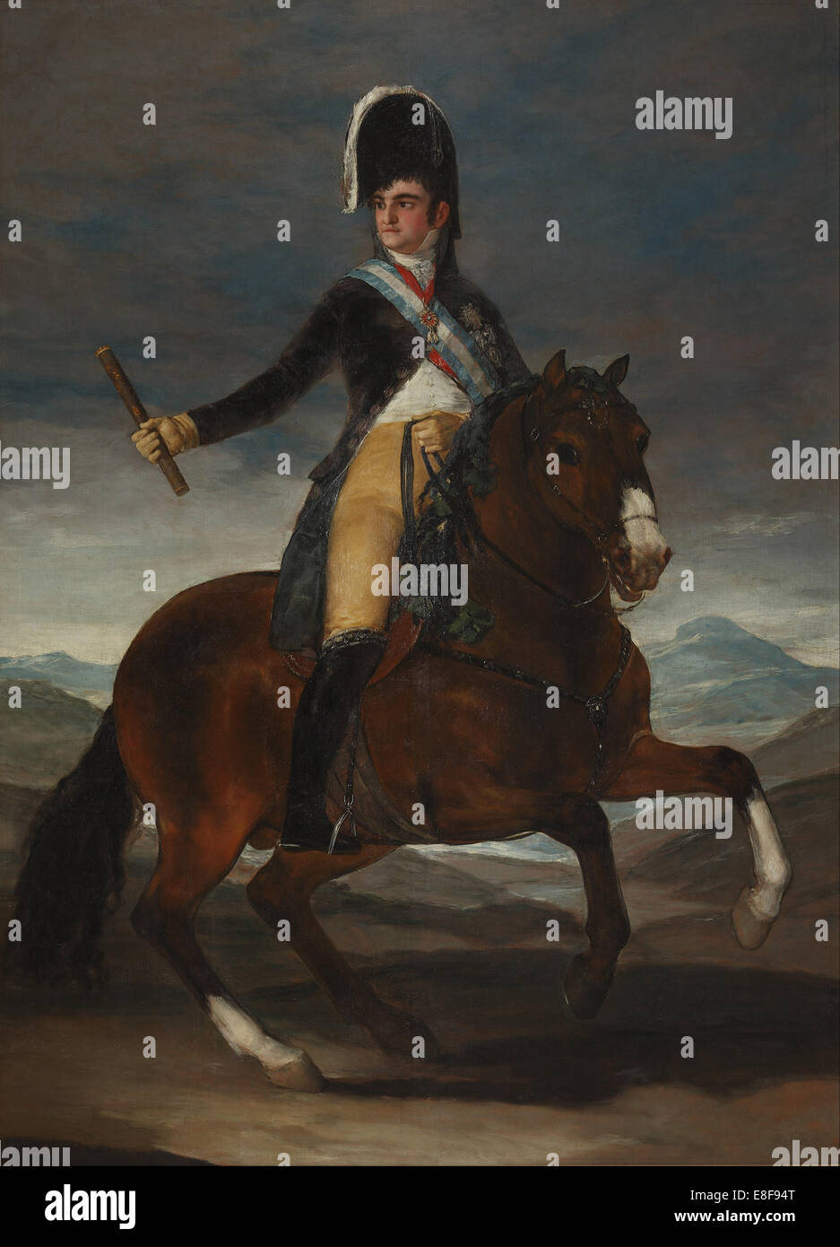 Portrait équestre du roi Ferdinand VII d'Espagne. Artiste : Goya, Francisco de (1746-1828) Banque D'Images