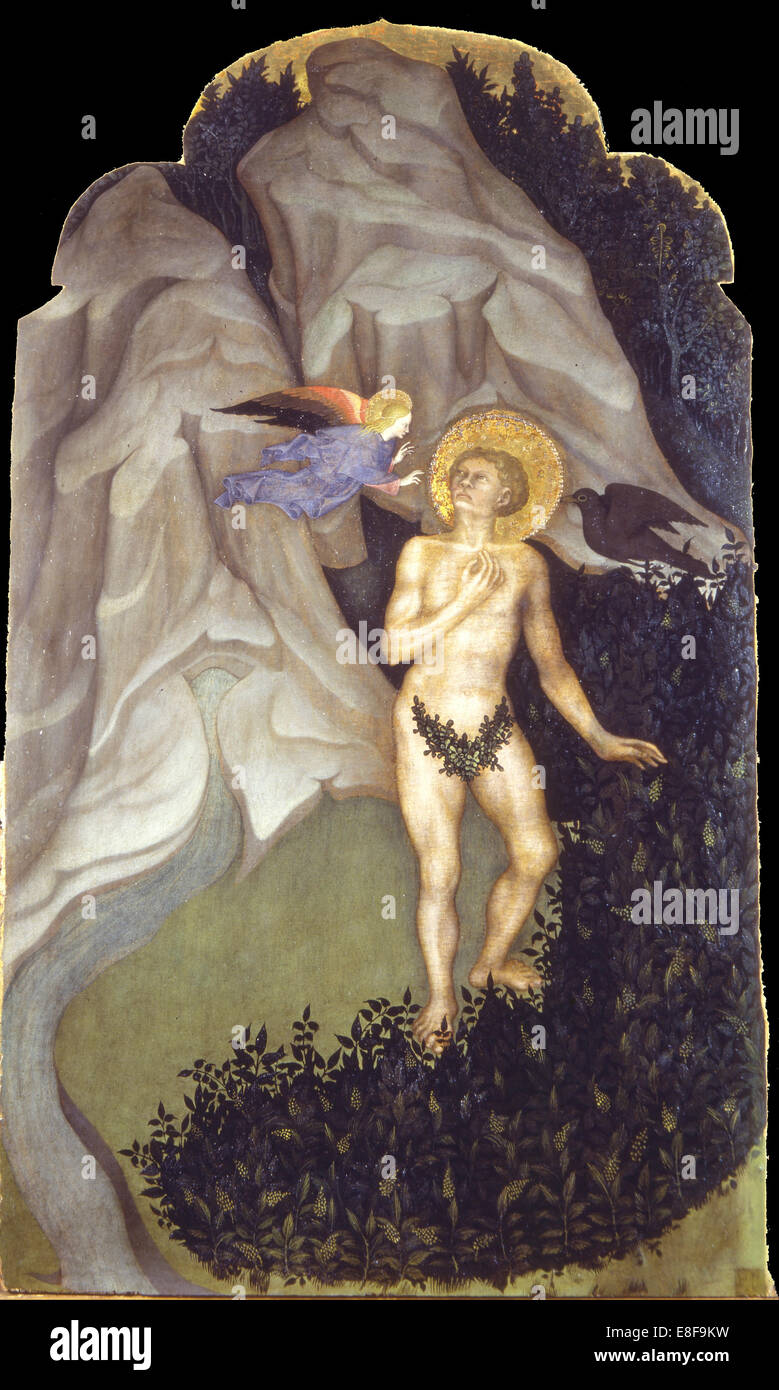 Saint Benoît tenté dans le désert. Artiste : Niccolò di Pietro (actif 1394-1427) Banque D'Images