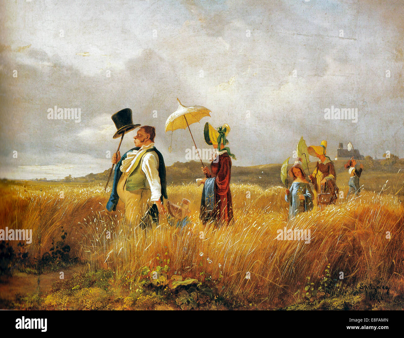 Promenade du dimanche. Artiste : Spitzweg, Carl (1808-1885) Banque D'Images