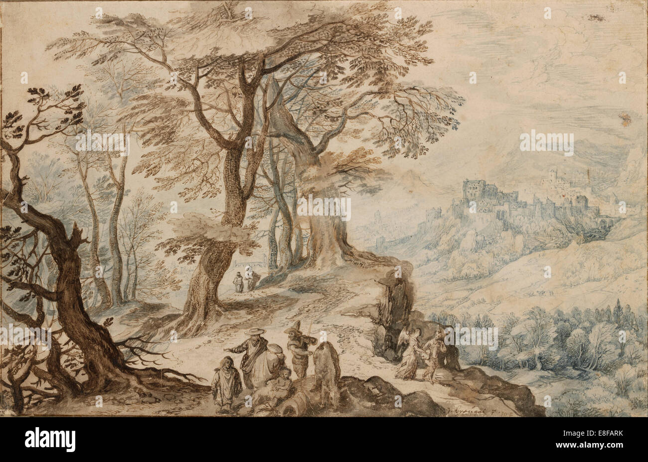 Paysage avec Tobie et l'ange. Artiste : Brueghel, Jan, le jeune (1601-1678) Banque D'Images