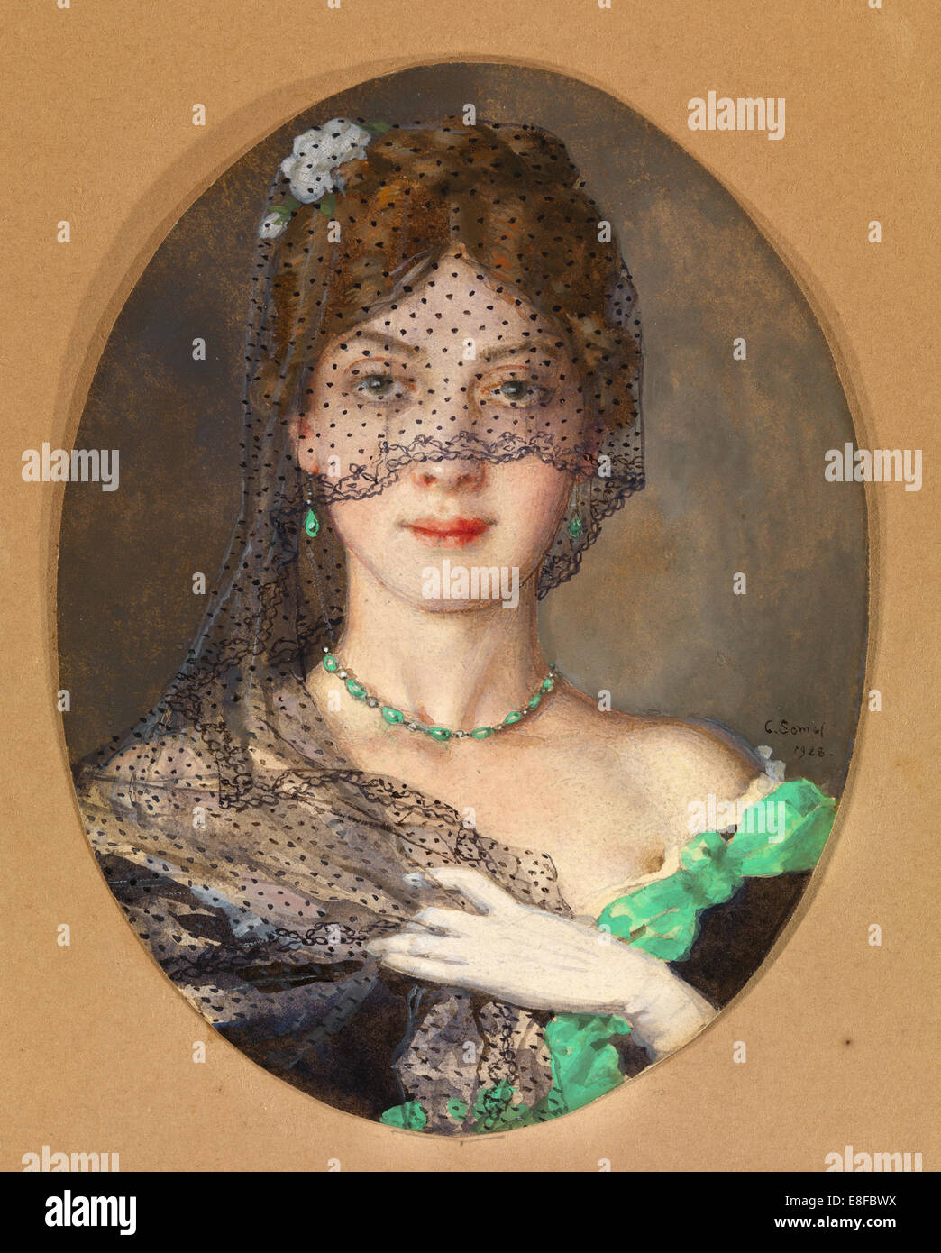 La dame avec le Voile (Manon Lescaut). Artiste :, Konstantin Somov Andreïevitch (1869-1939) Banque D'Images