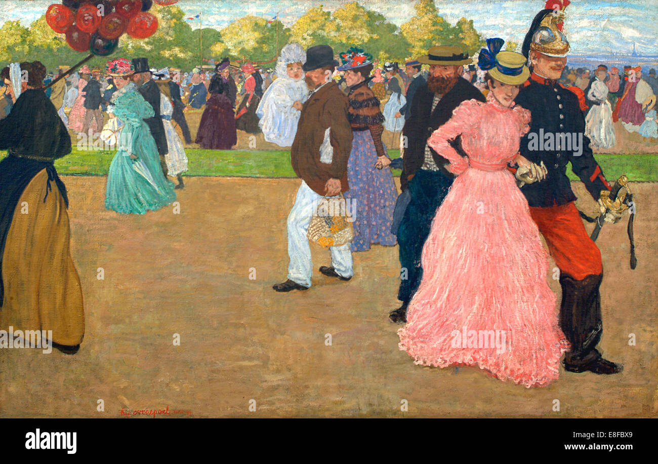 Dimanche Promenade dans le Bois de Boulogne. Artiste : Evenepoel, Henri Jacques Edouard (1872-1899) Banque D'Images