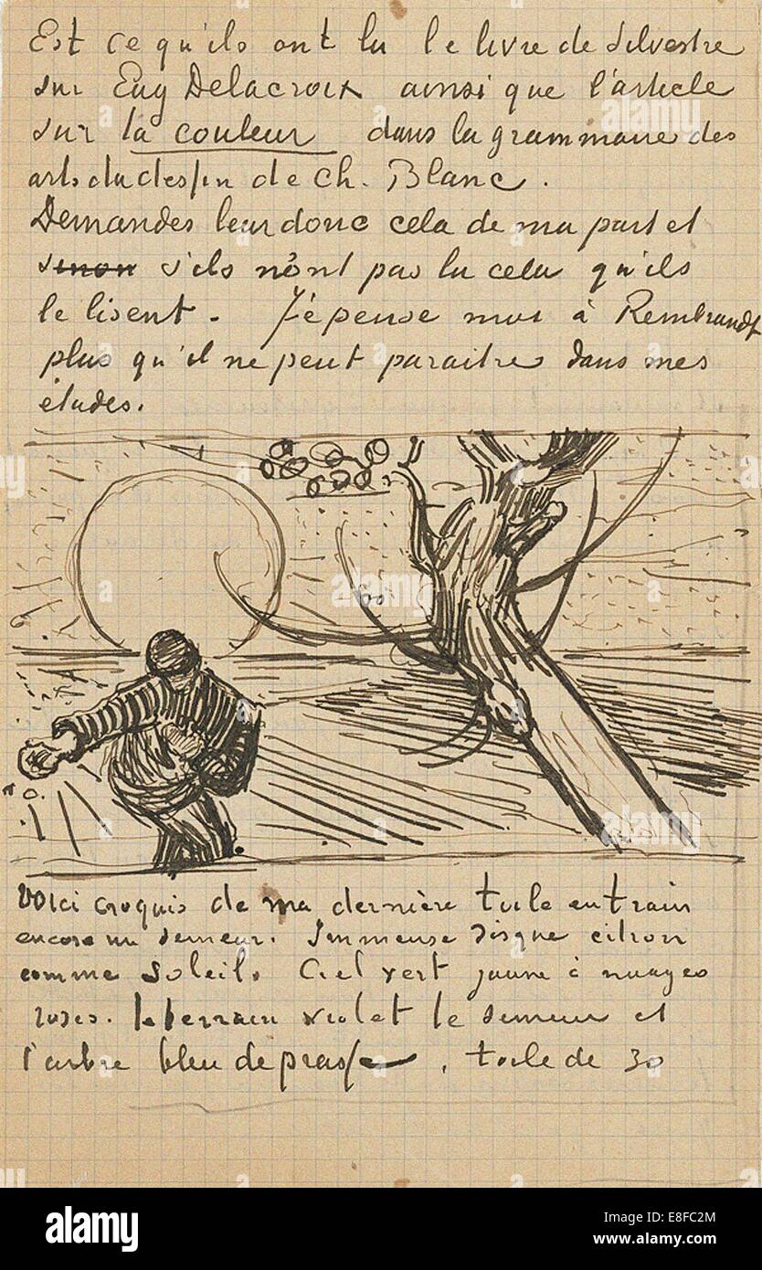 Le Semeur, Lettre à Theo d'Arles, ch. 25 novembre 1888. Artiste : van Gogh, Vincent, (1853-1890) Banque D'Images