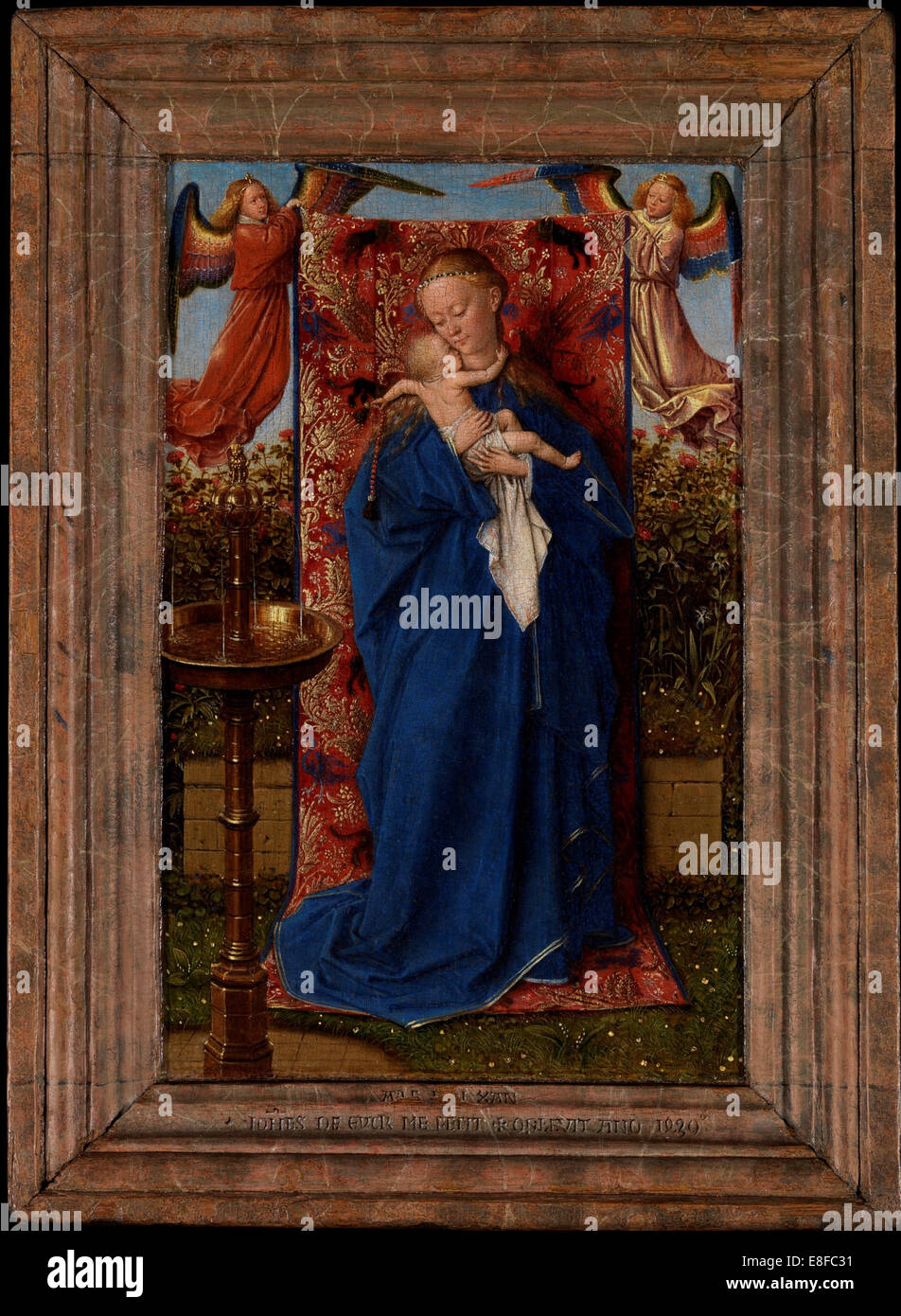 Vierge à l'enfant à la fontaine. Artiste : Jan van Eyck (1390-1441) Banque D'Images