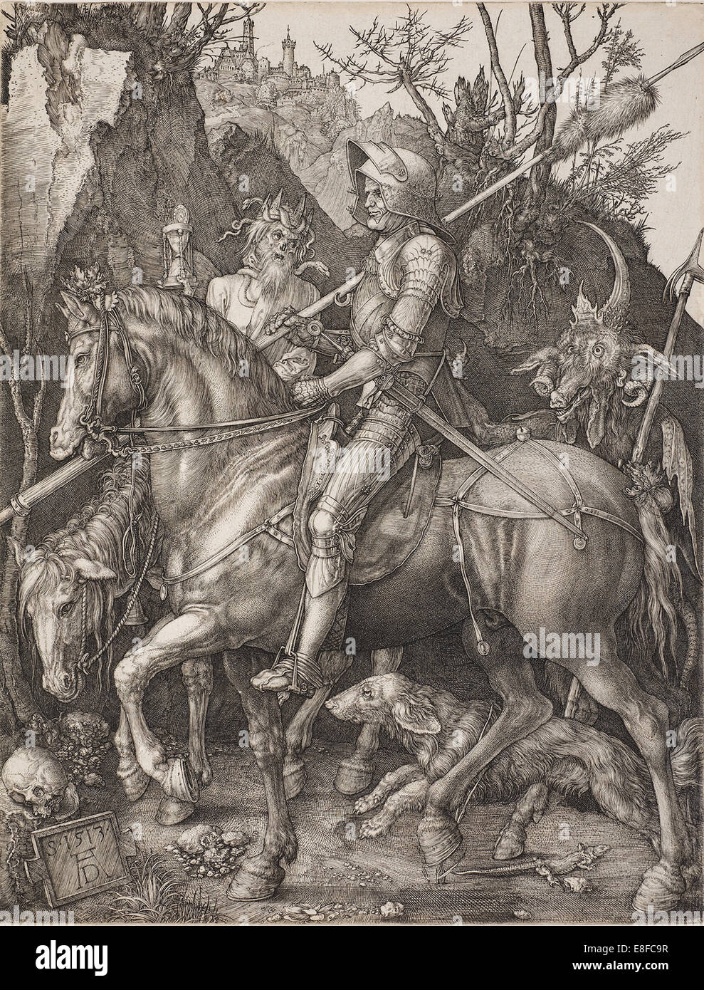 Chevalier, la mort et le Diable. Artiste : Dürer, Albrecht (1471-1528) Banque D'Images