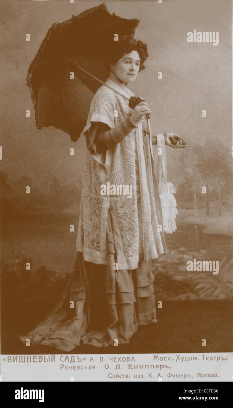 Olga Leonardovna comme Knipper-Chekhova Ranevskaya dans La Cerisaie. Artiste : Fischer, Karl August (1859-après 1923) Banque D'Images