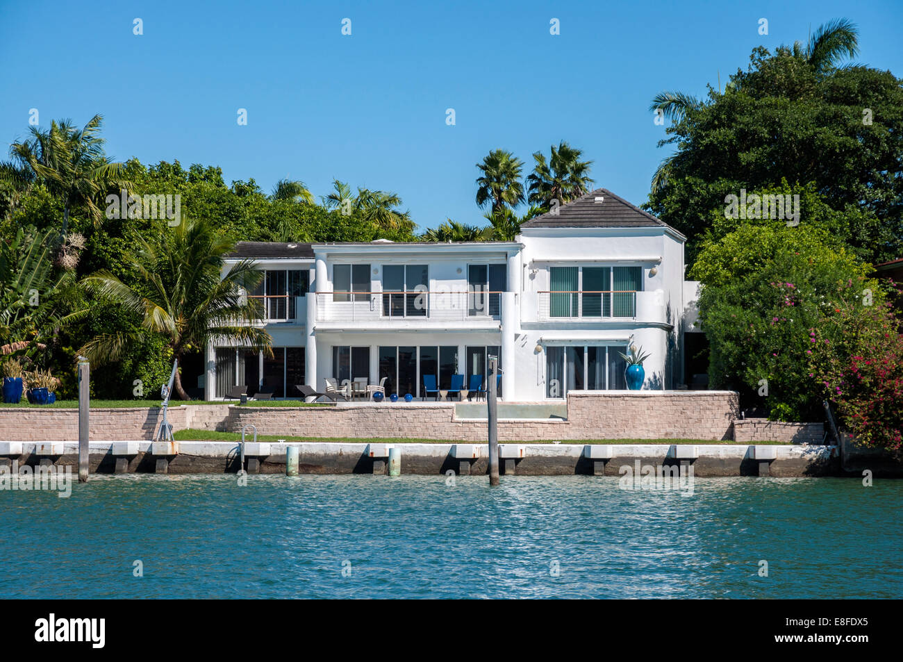 Maison de luxe sur Star Island à Miami, Floride, USA Banque D'Images