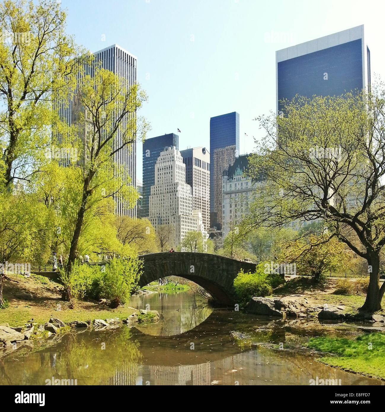USA, l'État de New York, New York City Skyline, de Central Park Banque D'Images