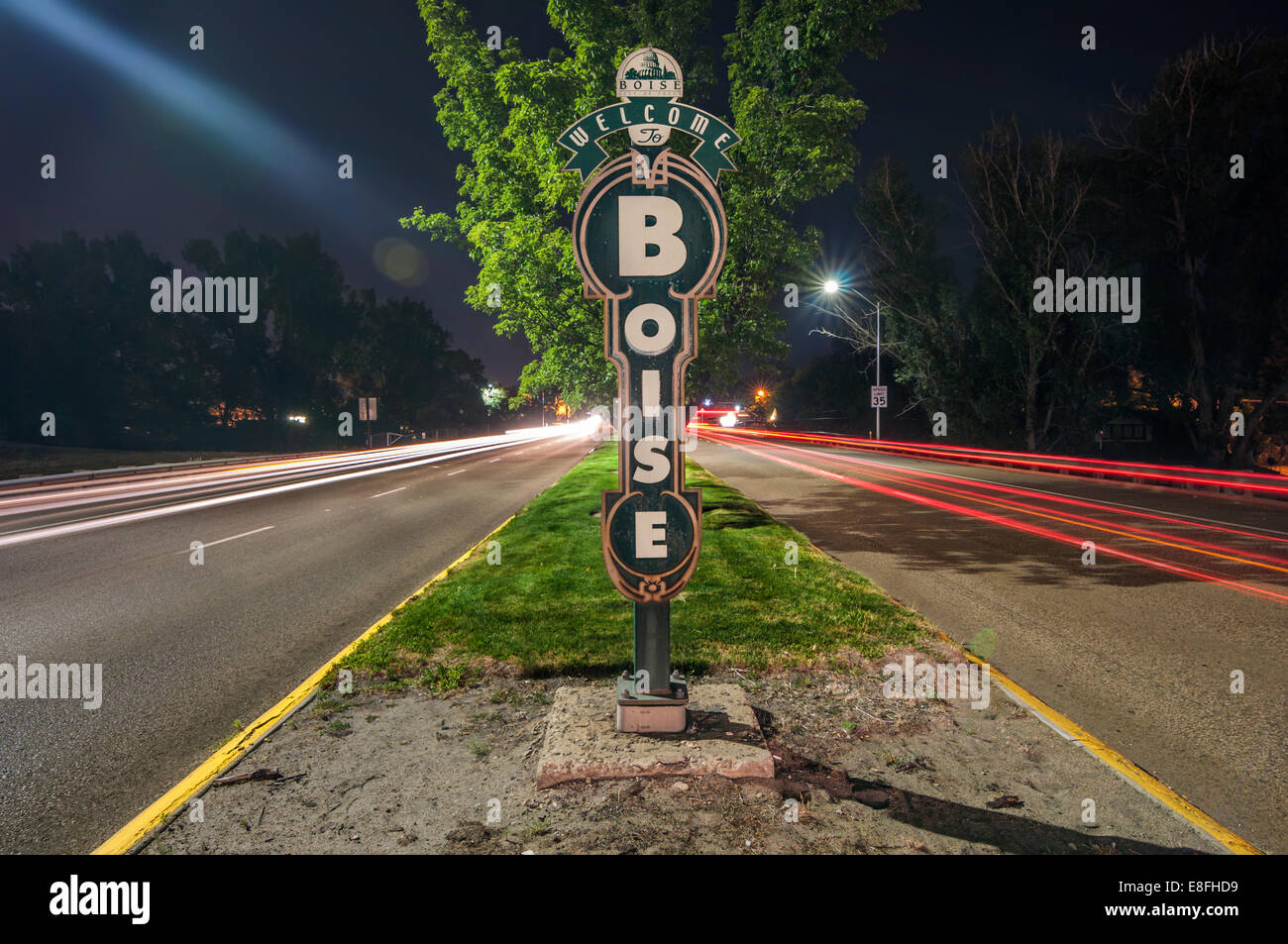 USA, Ohio, signe de bienvenue dans Boise Banque D'Images