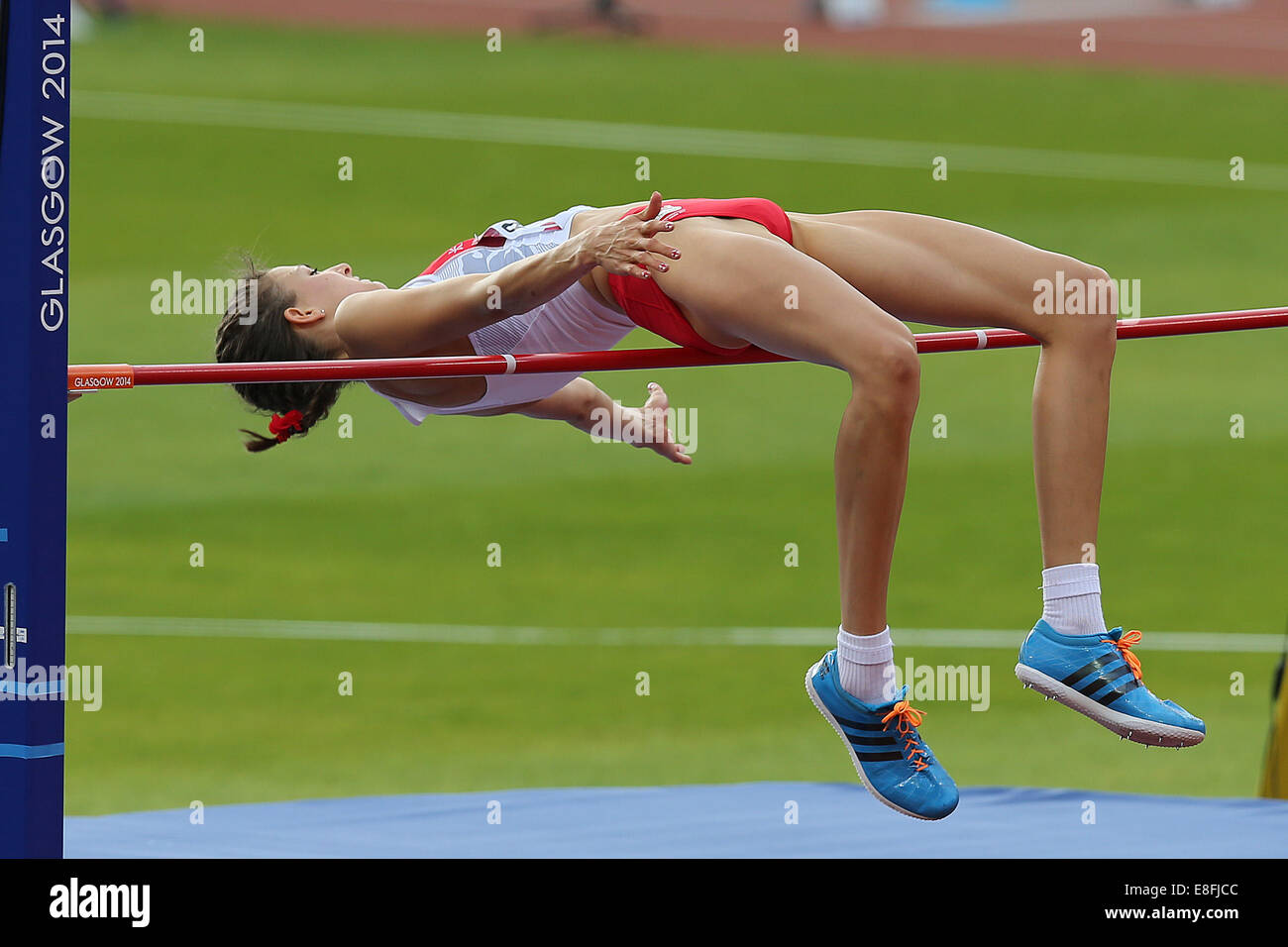 Isobel Pooley (Fra) remporte la médaille d'argent - Femmes finale du saut en hauteur. Athlétisme - Hampden Park - Glasgow - Royaume-Uni - 01/08/2014 - Banque D'Images