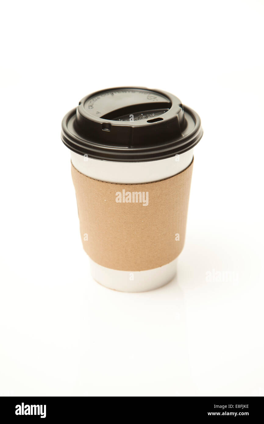 Thé ou café tasse jetable Banque D'Images
