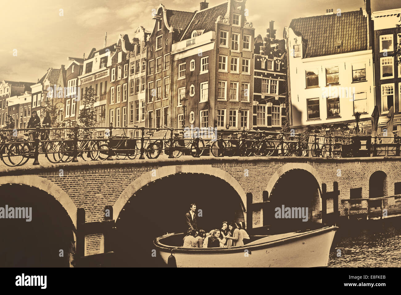 La Hollande, Amsterdam, Canal et de la ville Banque D'Images