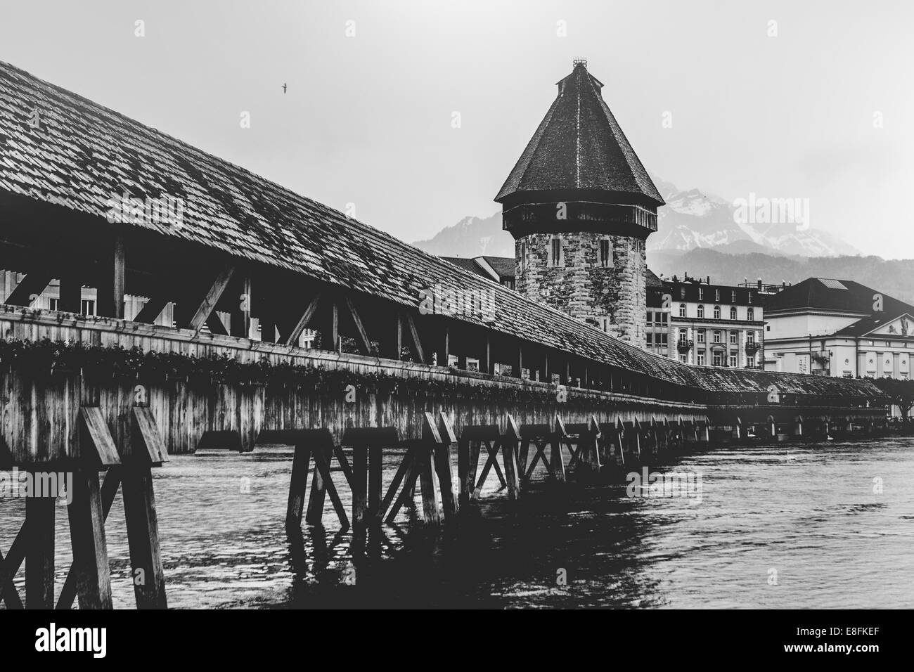 La Suisse, Lucerne, le pont de la chapelle Banque D'Images
