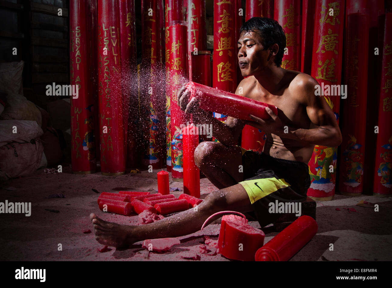 Tangerang, Banten, Indonésie, Asie du sud-est fabricant de bougie # 1 Banque D'Images