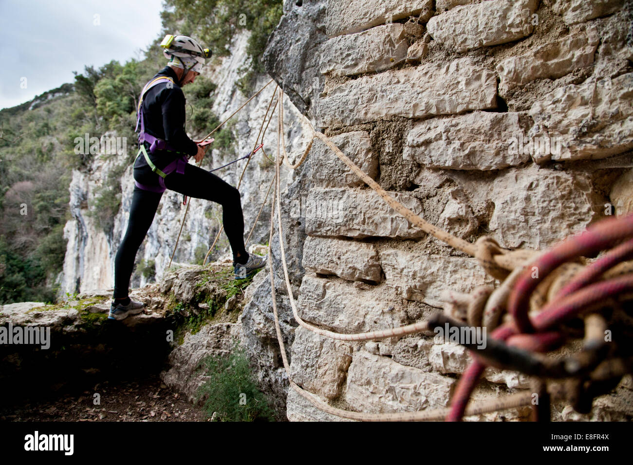 L'homme de l'escalade Banque D'Images