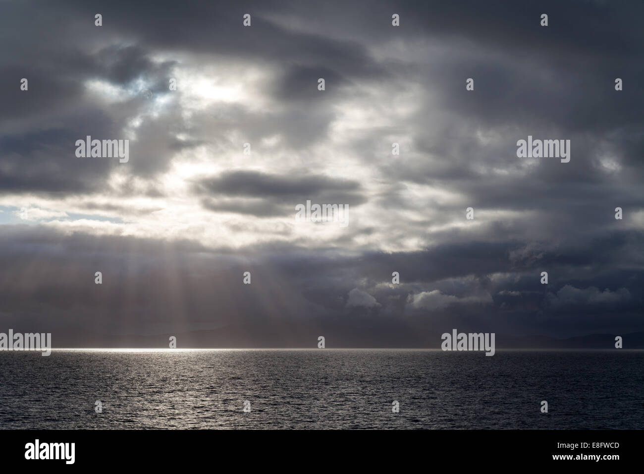 Ciel d'orage sur l'île de Harris, Scotland Banque D'Images