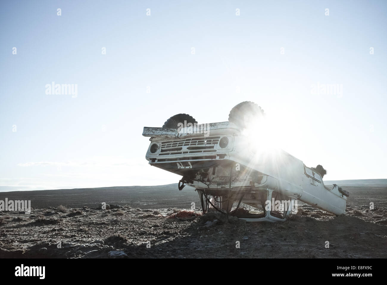 USA, Wyoming, vue de camion abandonné Banque D'Images