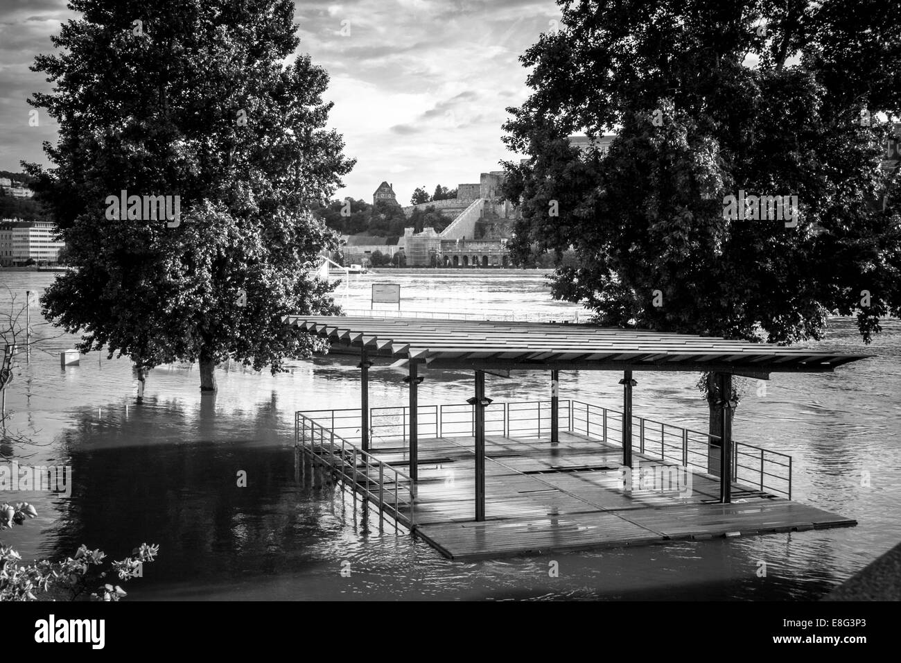 Terrain inondé en Europe Banque D'Images