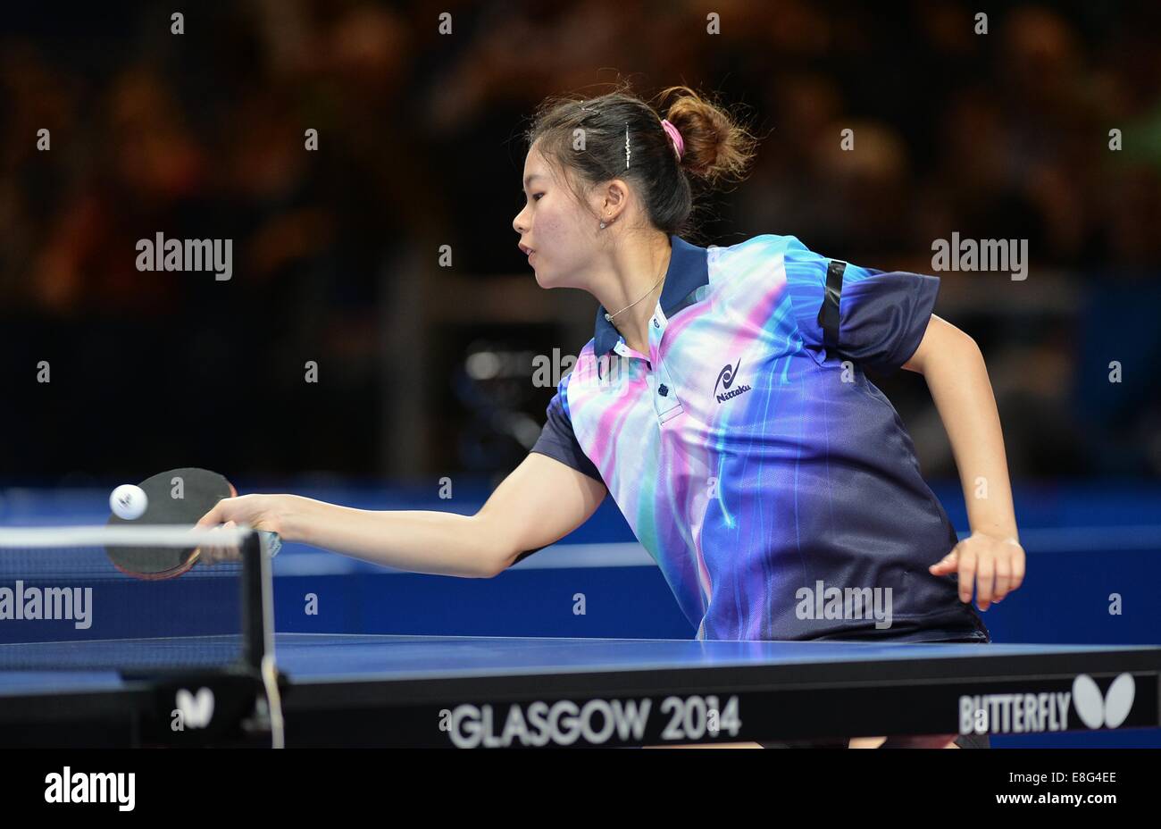 Ho Ying (MAS). Womens team final. Tennis de Table.Scotstoun Sports, Glasgow, Scotland, UK - 270714 - Glasgow 2014 Commonwea Banque D'Images
