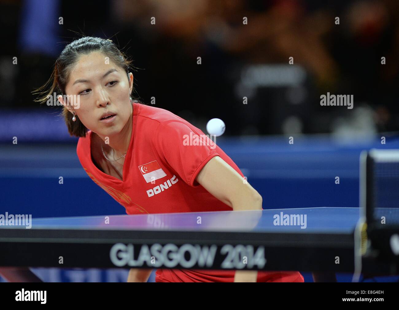 Mengyu Yu (NAS). Womens team final. Tennis de Table.Scotstoun Sports, Glasgow, Scotland, UK - 270714 - Glasgow 2014 Commonw Banque D'Images
