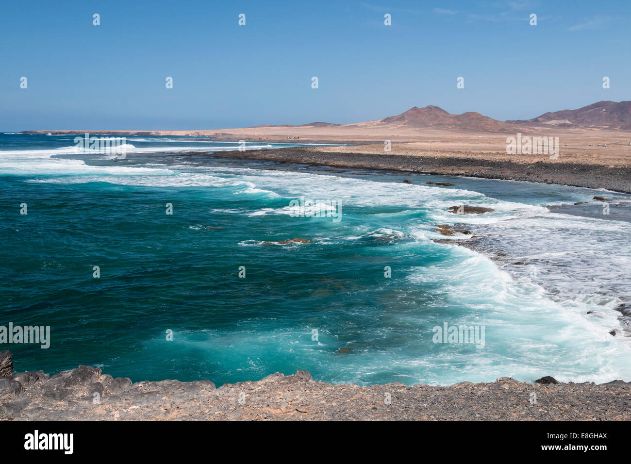 Vue de la côte sud-ouest de Fuerteventura Banque D'Images