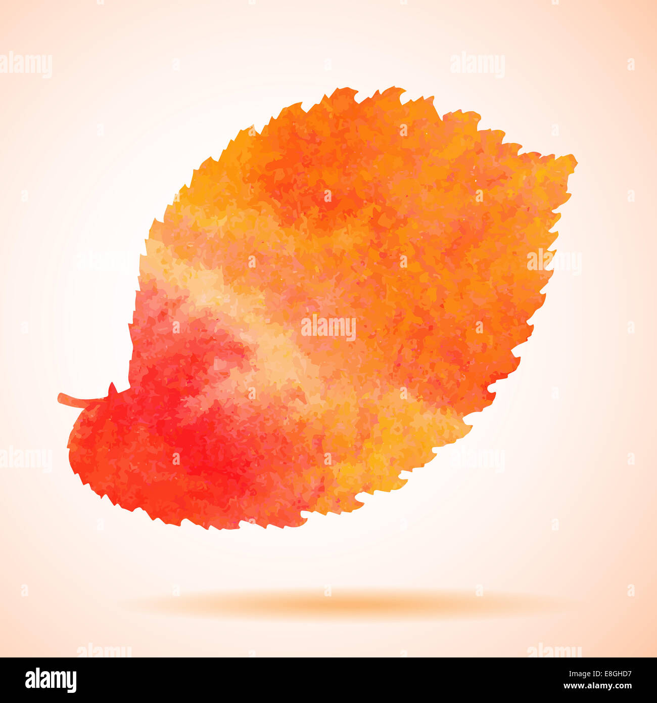 Aquarelle Orange feuille d'orme vecteur peint Banque D'Images