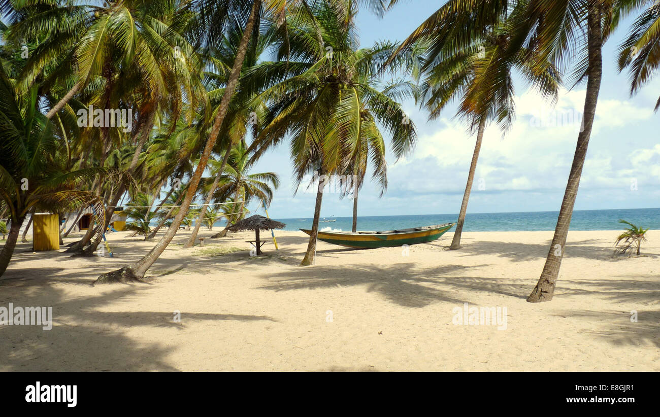 Tropical Beach, Victoria Island, Lagos, Nigeria Banque D'Images