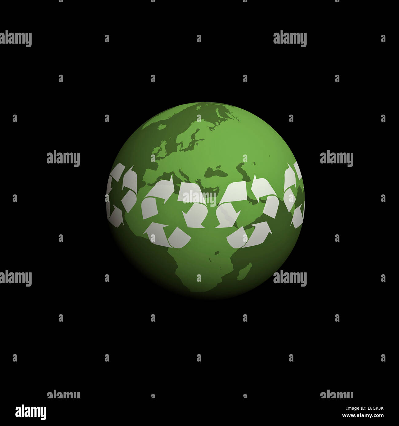 Image générée numériquement de la planète Terre, planète verte Banque D'Images