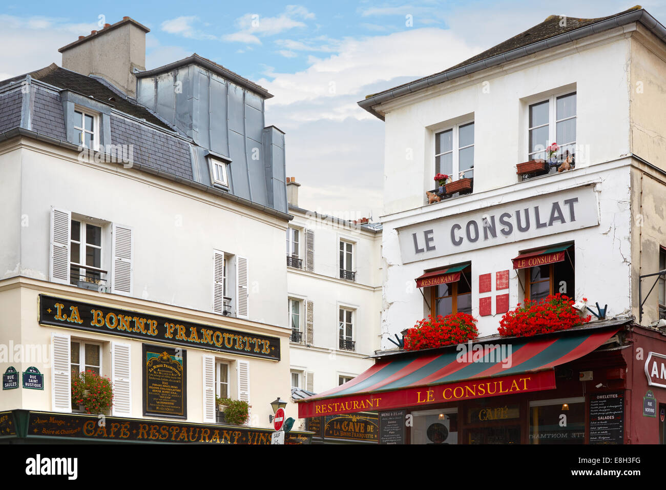 Restaurant typique "Le Consulat à Paris, Montmartre Banque D'Images