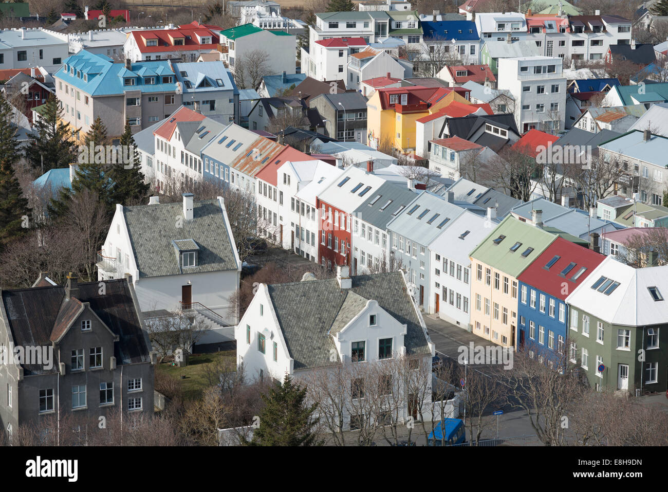 Logement dans la capitale de Reykjavik, Islande. Banque D'Images
