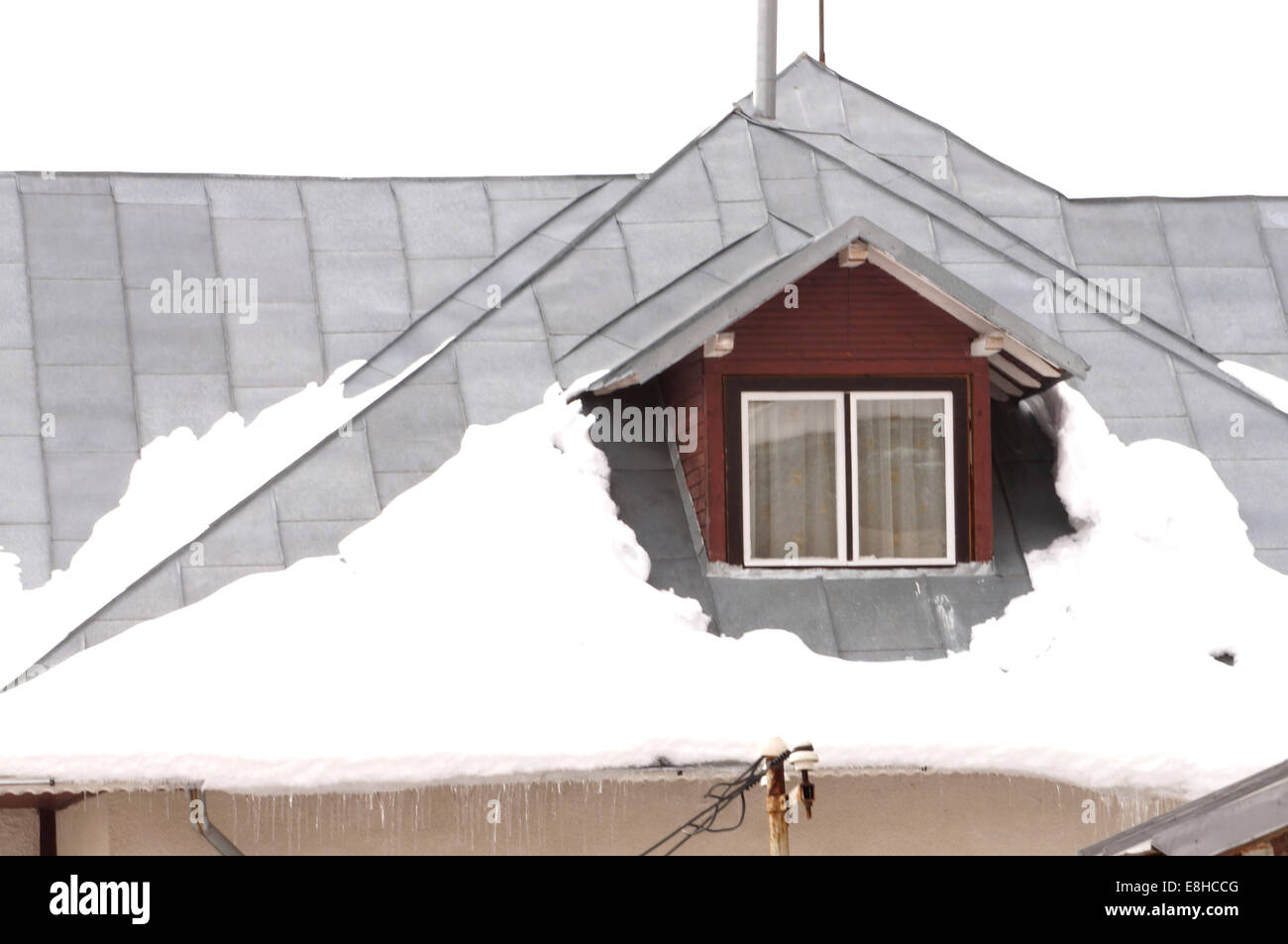 Vue des toits effet neige ou toits sous la neige Banque de