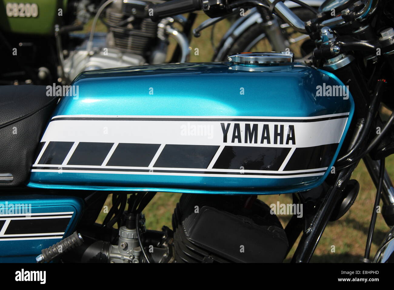 Réservoir d'essence d'une moto Yamaha Banque D'Images