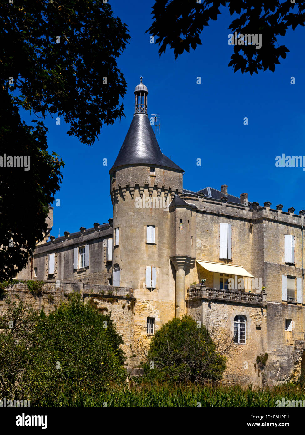 Le château du xve siècle à Jonzac, en Charente-Maritime du sud-ouest de la France Banque D'Images