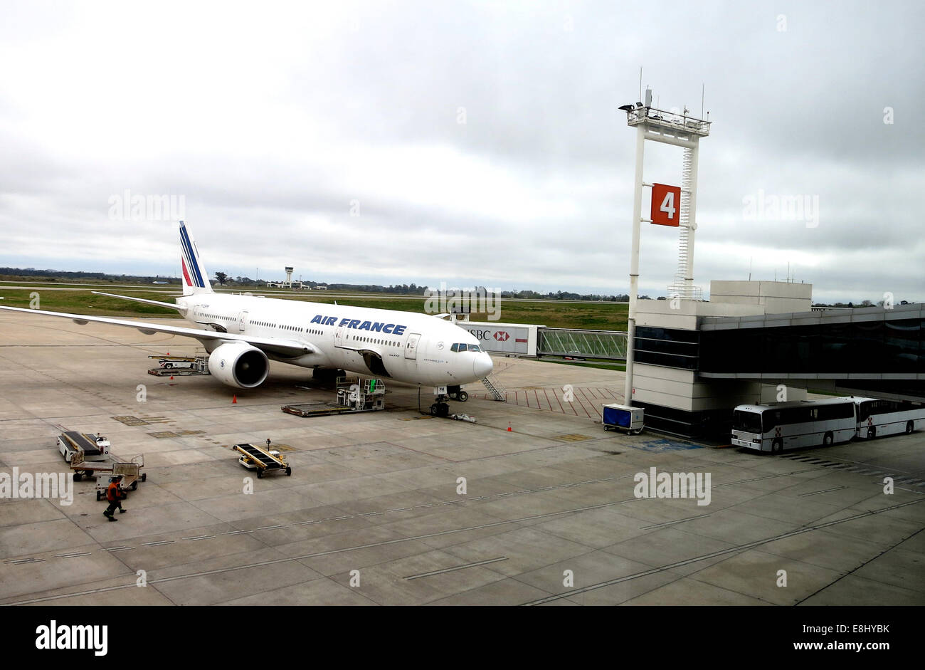Boeing 777 d'Air France l'aéroport de Carrasco Montevideo Uruguay Banque D'Images