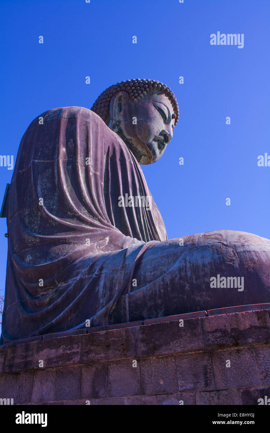 Le Grand Bouddha de Kamakura Daibutsu de Kamakura () est une statue en bronze d'Amida Buddha Banque D'Images