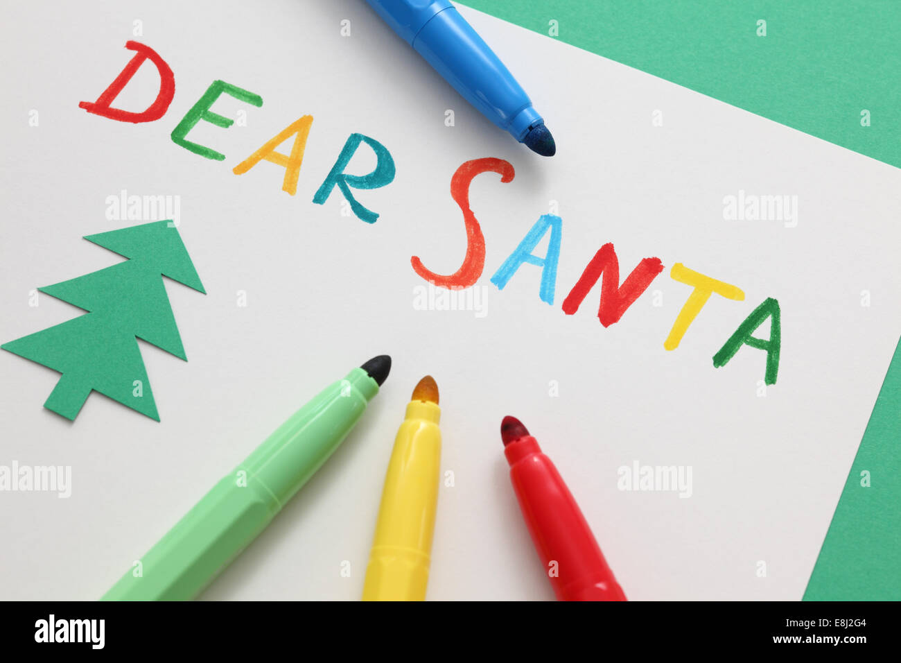 Cher Père Noël, je voudrais... Banque D'Images
